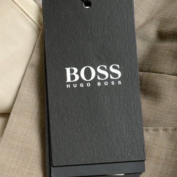 Hugo Boss Men's "Madisen" Beige 100% Wool Dress Flat Front Pants - Picture 4 of 6